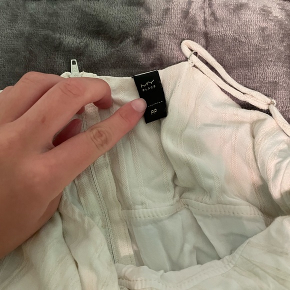 my place white button knot front maxi dress - Picture 2 of 2